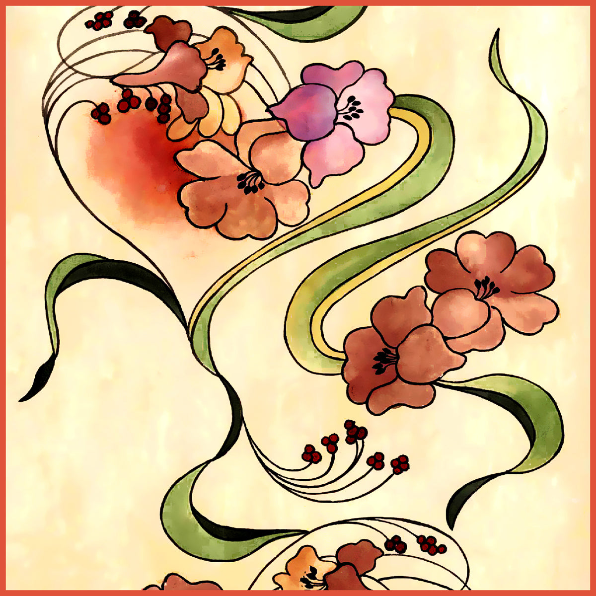 Wholesale Silk Scarf, Floral Wenona