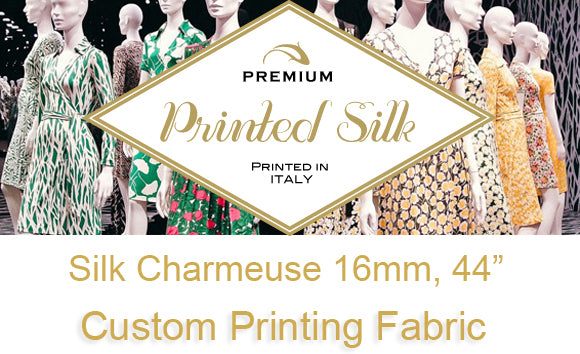 Custom Printed Silk Fabric - Charmeuse 16mm, 44"