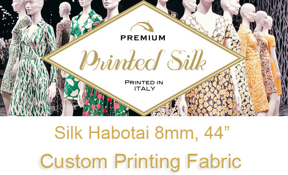 Custom Printed Silk Fabric - Habotai 8mm, 44"