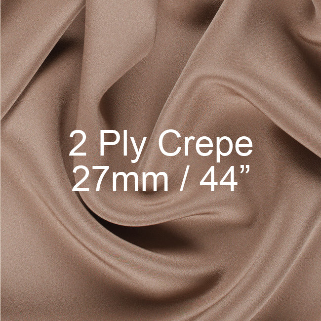 Silk 2 Ply Crepe Fabric 27mm, 44"