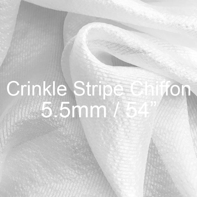 Silk Crinkle Stripe Chiffon Fabric 5.5mm, 54"