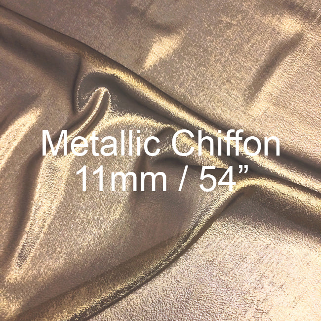 Silk Metallic Chiffon Fabric 11mm, 54"