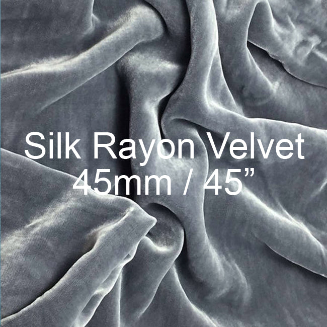 Silk Rayon Velvet Fabric 45mm, 45"